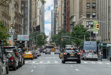 Manhattan, NYC - October 06, 2019: Traffic in Manhattan, NYC.