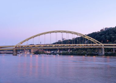 Fort Pitt Bridge and Monongahela River in Pittsburgh in Pennsylvania