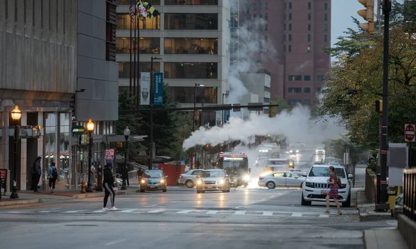 Baltimore, Maryland - October 03, 2019: Traffic in Baltimore, Maryland. USA.