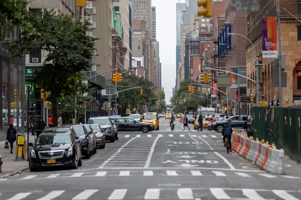 Manhattan Nyc October 2019 Nyc Cityscape Traffic Street Manhattan Yellow — Stock Photo, Image