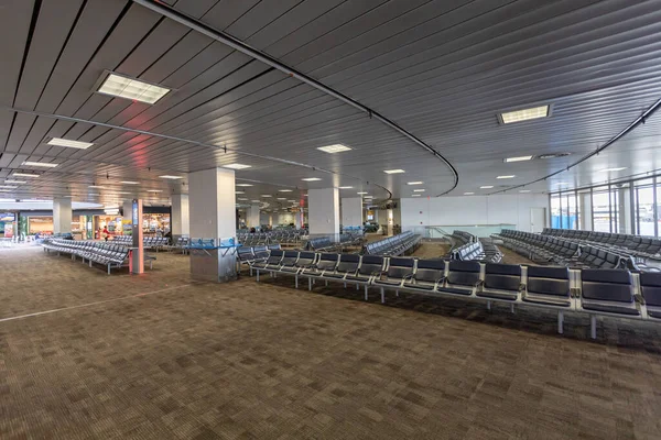 Newark, New Jersey - October 08, 2019: Empty Airport. Departure Area with Empty Seats
