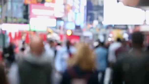 Fast View Anonymous Urban Multidão Viajantes Turistas Irreconhecíveis Andando Manhattan — Vídeo de Stock