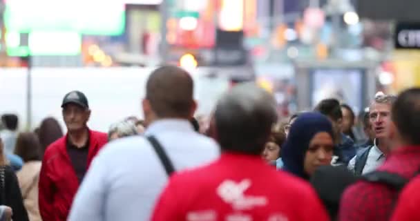 Anonim Şehir Kalabalığının Hızlı Görüntüsü Manhattan New York Tanınmayan Turistler — Stok video