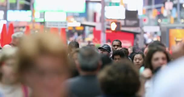 Adsız Yolcular Şehri Manhattan New York Tanınmayan Turistler Times Meydanı — Stok video