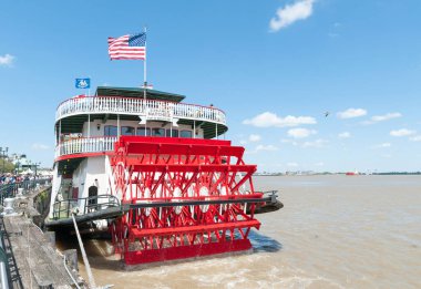 Natchez Boat Steamboat Jazz Cruise with People During the French Quarter Festival. New Orleans, Louisiana