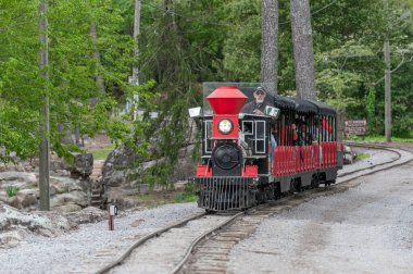Noccalula Falls Park and Campgrounds Train Going around the park with people. Alabama, USA