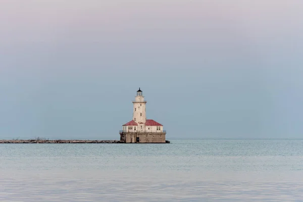 Michigan Gölü Nün Chicago Liman Feneri Illinois — Stok fotoğraf