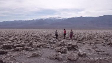 Devils Golf Course in Death Valley, California. People Are Visiting and Exploring this Area.
