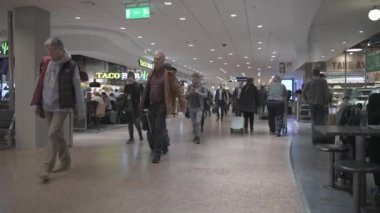 International Stockholm Arlanda Airport. Departure Area with Restaurants and People
