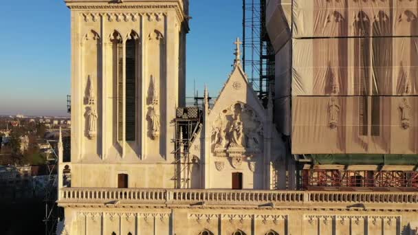 Zagreb Cathedral Croatia Kaptol Roman Catholic Institution Tallest Building Croatia — Vídeos de Stock