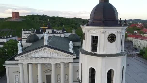 Bell Tower Vilnius Old Town Lithuania Gediminas Castle Cathedral Bell — Wideo stockowe