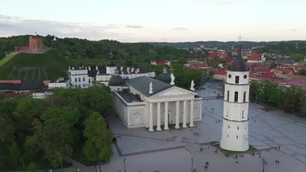 Bell Tower Vilnius Old Town Lithuania Gediminas Castle Cathedral Bell — Wideo stockowe