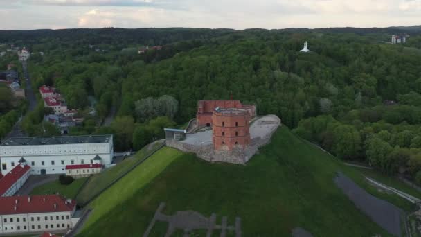 Castello Gediminas Centro Storico Vilnius Lituania Sightseeing Object Uno Dei — Video Stock