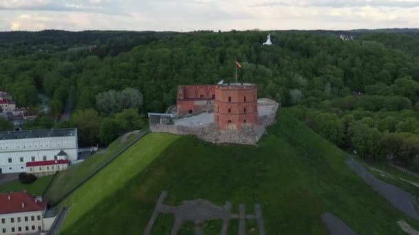 Castello Gediminas Centro Storico Vilnius Lituania Sightseeing Object Uno Dei — Video Stock