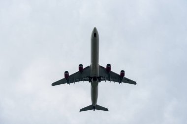 Virgin Atlantic Airways Airbus A340 G-VWIN taking off in London Heathrow International Airport.