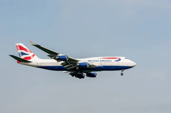 British Airways Airlines Boeing 747 Civo Landing London Heathrow International — Stock Photo, Image
