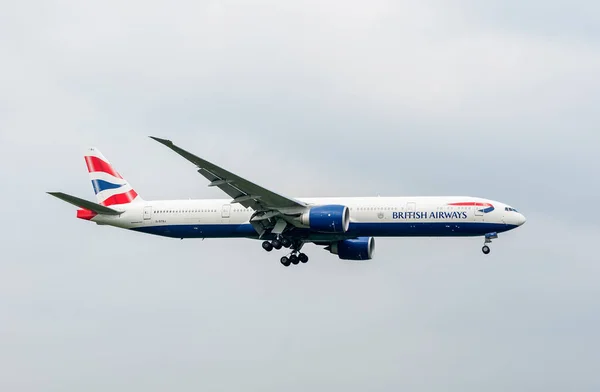 British Airways Airlines Boeing 777 Stbj Landing London Heathrow International — Stock Photo, Image
