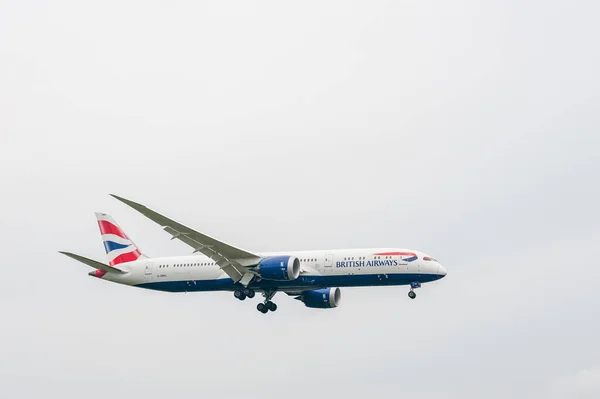 British Airways Airlines Boeing 787 Dreamliner Zbkl Landing London Heathrow — Stock Photo, Image