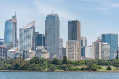Sydney Business District with Royal Botanic Garden and River Water.