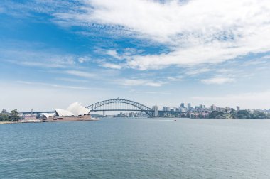 Sydney Opera House and Harbour Bridge in background. Australia
