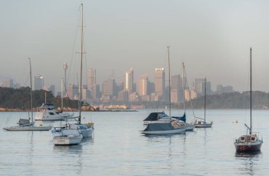 Watsons Bay in Sydney, Australia. Water with Yachts and Boats and Cityscape in Background. Australia