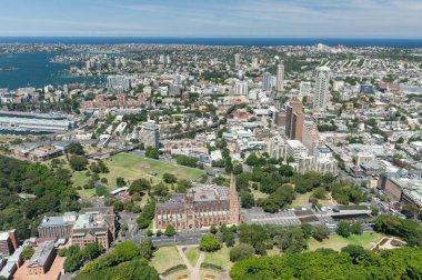 Cityscape of Sydney. Cathedral in Background and Skyline