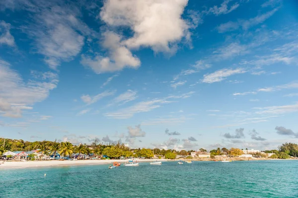 Miami Beach Landscape Ocean Water Boats Barbados Caribbean Island — Stock Photo, Image