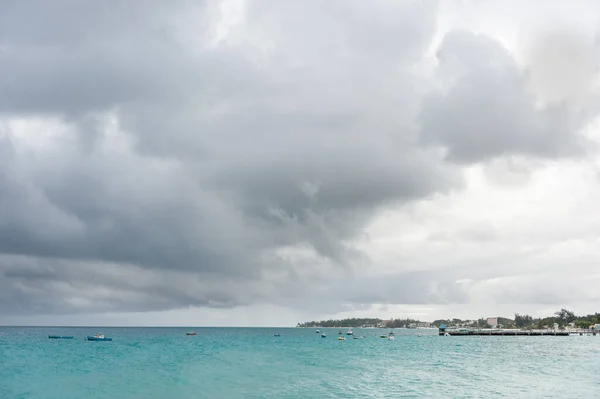 Miami Beach Landscape with Ocean Waves and Water Splash in Barbados