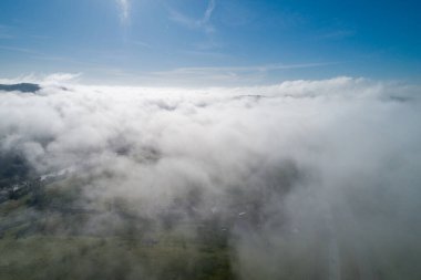 Landscape and Nature above the cloud in the California. Mountain in Background.