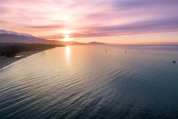 Sunrise in Santa Barbara, California. Ocean and Beautiful sky in Background.
