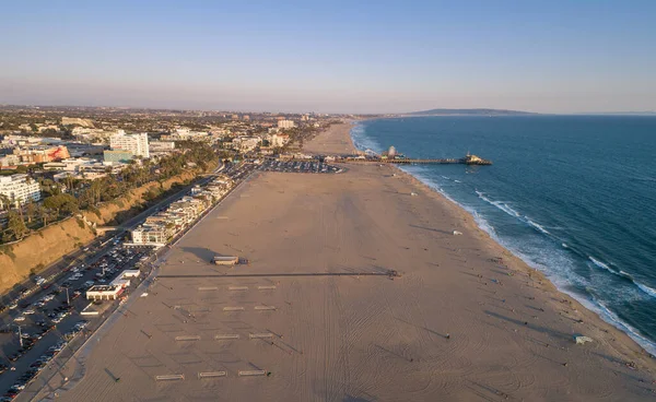 stock image Sunset in Santa Monica, Los Angeles, California. Situated on Santa Monica Bay