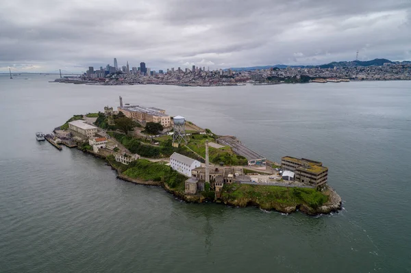 Aerial View Alcatraz Island San Francisco Bay Usa Most Famous — Stok fotoğraf