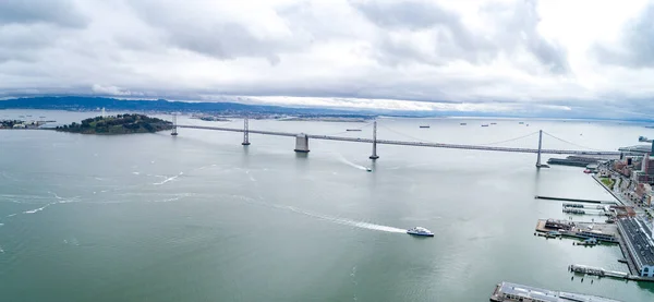 San Francisco Oakland Bay Bridge Cloudy Sky Background San Francisco — Stok fotoğraf