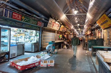 Kudüs, İsrail - 06 Aralık 2018: Kudüs 'te Kutlama İçin Meşhur Pazar.