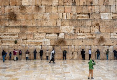Jerusalem, Israel - December 07, 2018: The Western Wall, Wailing Wall, or Kotel, known in Islam as the Buraq Wall, is an ancient limestone wall in the Old City of Jerusalem