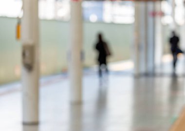 Blurry Train Station In Tokyo, Japan. Shinjuku Seibu Station