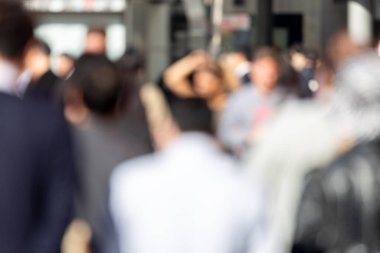 Blurry Business People in Tokyo, Japan. Shinjuku Area Rush Hour