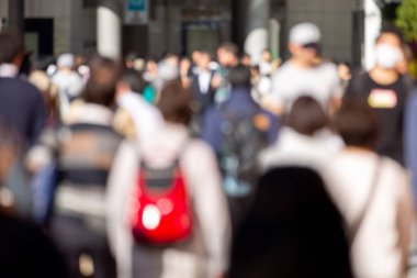 Blurry Business People in Tokyo, Japan. Shinjuku Area Rush Hour