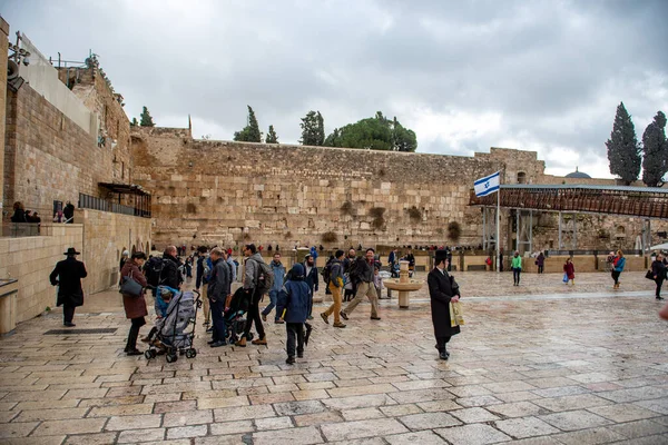 Jerusalem Israel December 2018 Western Wall Wailing Wall Kotel Known — Fotografia de Stock