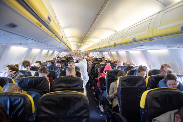 Tel Awiw Izrael Grudnia 2018 Zatłoczony Lot Ryanair Boeing 737 — Zdjęcie stockowe