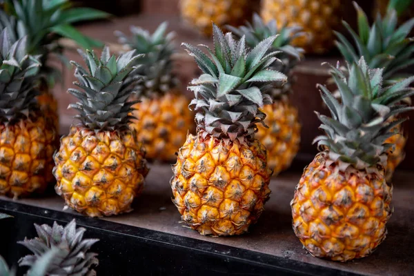 Pineapple Fruit Shallow Depth Field Israel Market Tel Aviv — Stock Photo, Image