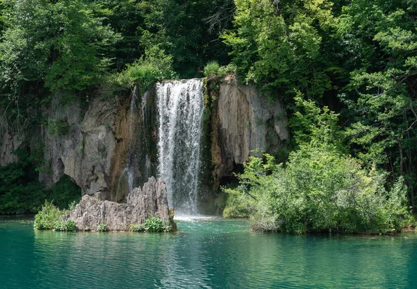 Plitvice Lakes Croatia Sightseeing Place Very Popular Tourists Beautiful Landscape — Stock Photo, Image