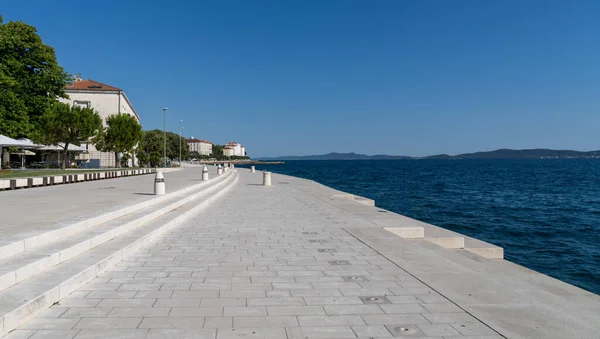 Zadar Old Town Famous Tourist Attraction Croatia Waterfront Aerial Summer — Stock Photo, Image