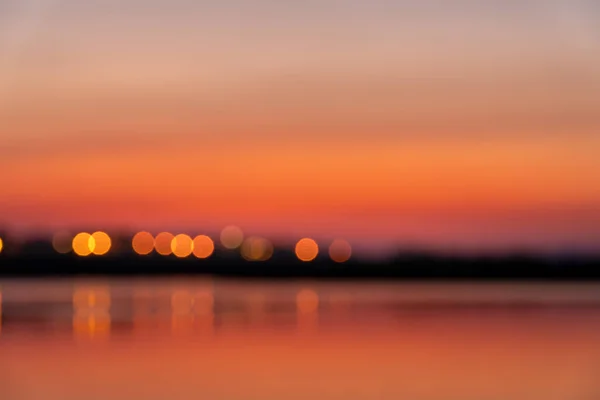 Blurry Beautiful Sunset Croácia Luz Solar Costa Mar Cores Bonitas — Fotografia de Stock