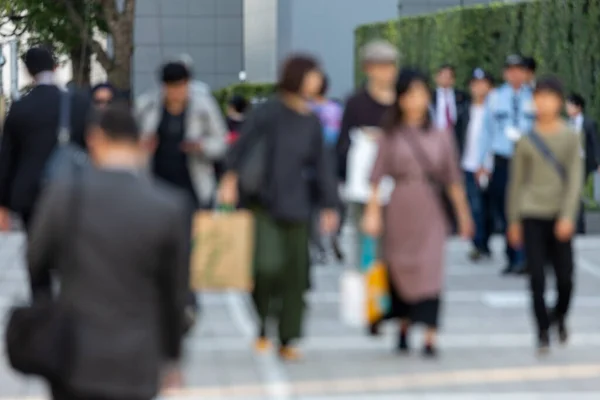 Blurry Business People Tokyo Japan Shinjuku Area Bright Sunny Day — Stock Photo, Image