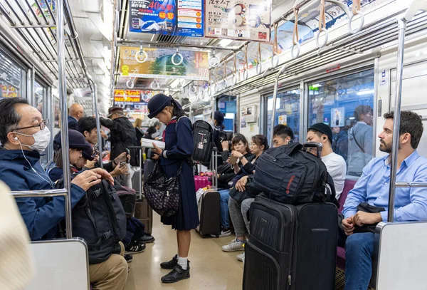 Tokyo Japan October 2019 Full People Tokyo Train Car People — Stockfoto