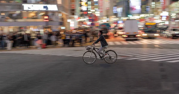 stock image TOKYO, JAPAN - OCTOBER 30, 2019: Shibuya Crossing in Tokyo, Japan. The most famous intersection in the world. Blurry beacause of the panning.