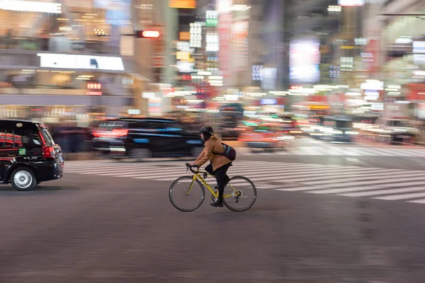 stock image TOKYO, JAPAN - OCTOBER 30, 2019: Shibuya Crossing in Tokyo, Japan. The most famous intersection in the world. Blurry beacause of the panning.