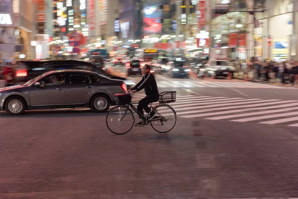 stock image TOKYO, JAPAN - OCTOBER 30, 2019: Shibuya Crossing in Tokyo, Japan. The most famous intersection in the world. Blurry beacause of the panning.