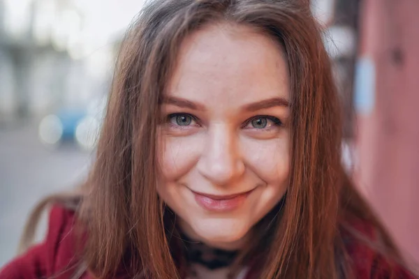 Litvanya Nın Vilnius Eski Kasabası Ndaki Güzel Genç Kızın Yüzü — Stok fotoğraf